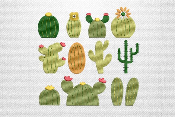 Cactus Embroidery Design Collection