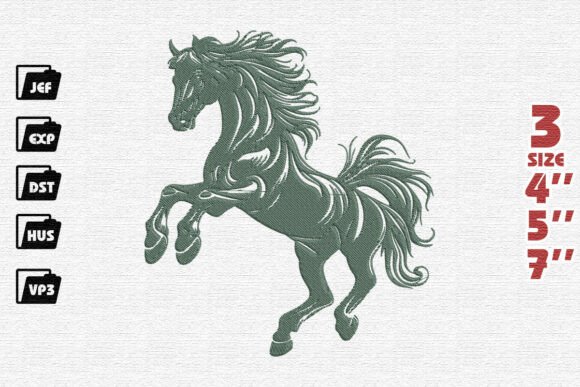 Elegant Sage Green Rearing Horse Design Review