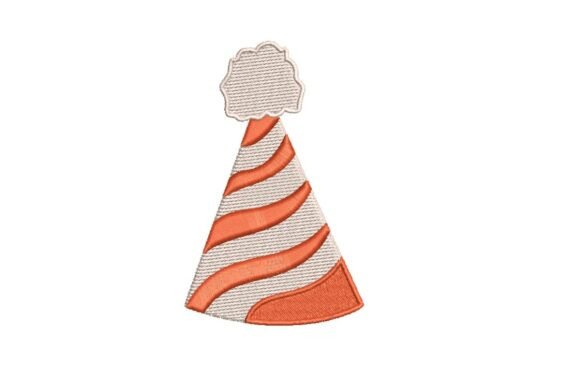 Festive Striped Party Hat Embroidery Design