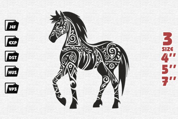 Intricate Black Tribal Horse Design Review
