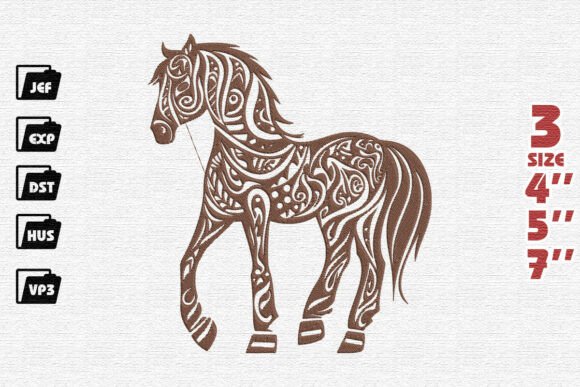 Intricate Brown Tribal Horse Design Review