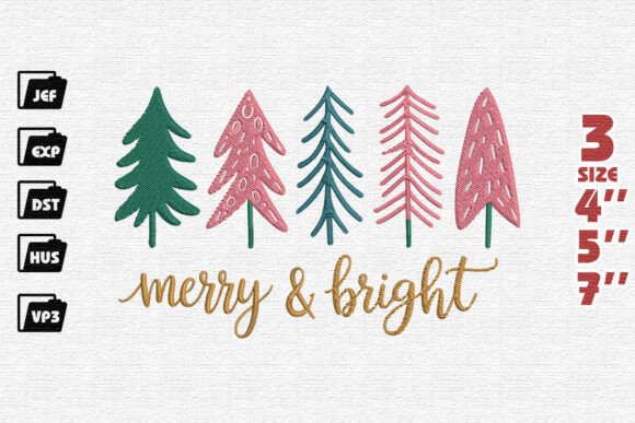 Merry Bright Trees: A Modern Embroidery Design Review