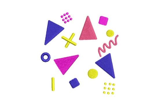 Retro 80s Abstract Geometric Shapes Embroidery Design Review